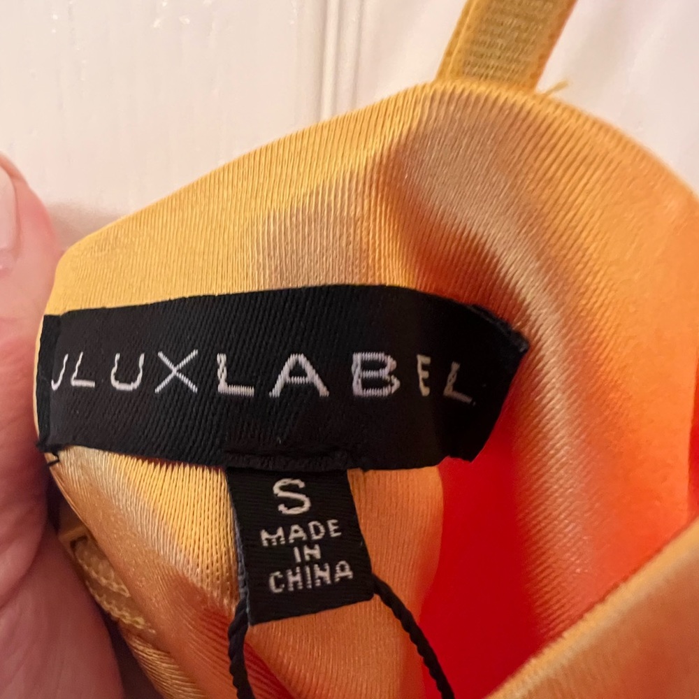 NWT JLUXLABEL sold out yellow satin Aldis dress, size S and M available. - Picture 11 of 13